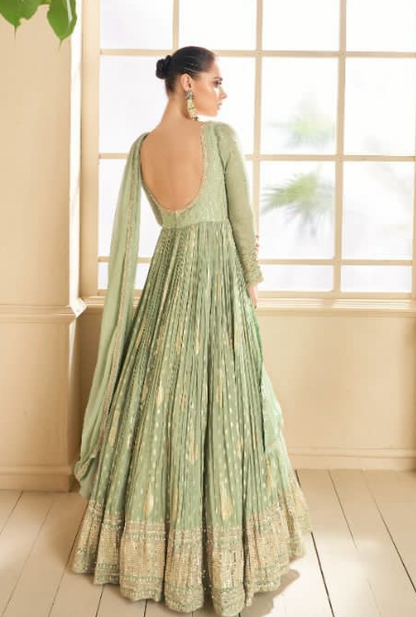 Matrut Clover Radiance Pista Green Gown