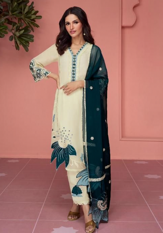 Matrut  | Cerulean Blossom White Suit