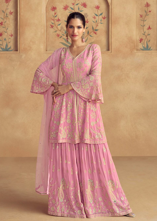 Matrut  | Noor-E-Savera Pink Sharara Suit