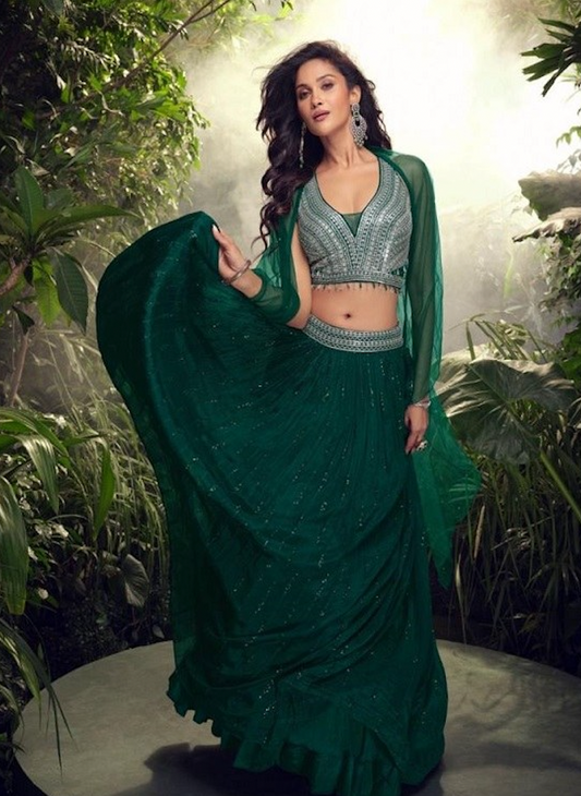 Matrut  | Tara Noor Green Lehenga Set