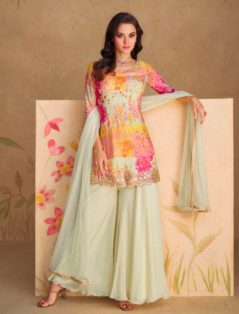 Matrut  | Sangam Floral Multicolor Sharara Suit