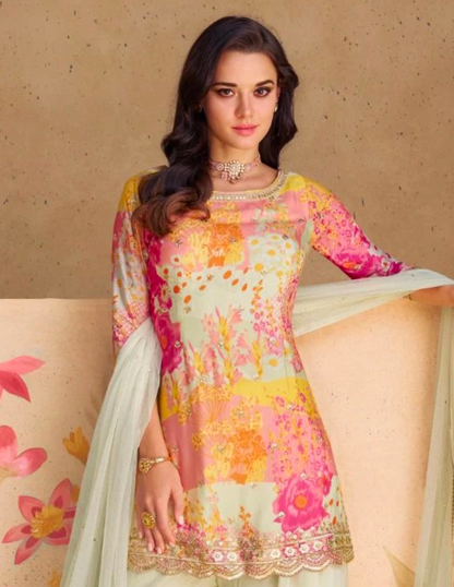 Matrut  | Sangam Floral Multicolor Sharara Suit