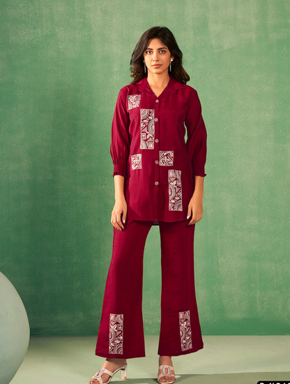 Matrut  | Sync'd Style Maroon Co-ord Set