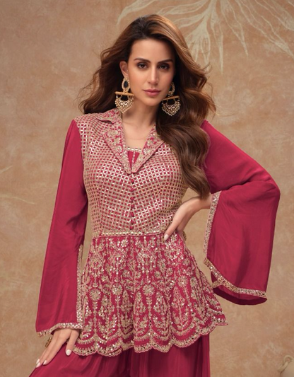 Matrut  | Bollywood Belle Red Palazzo Set