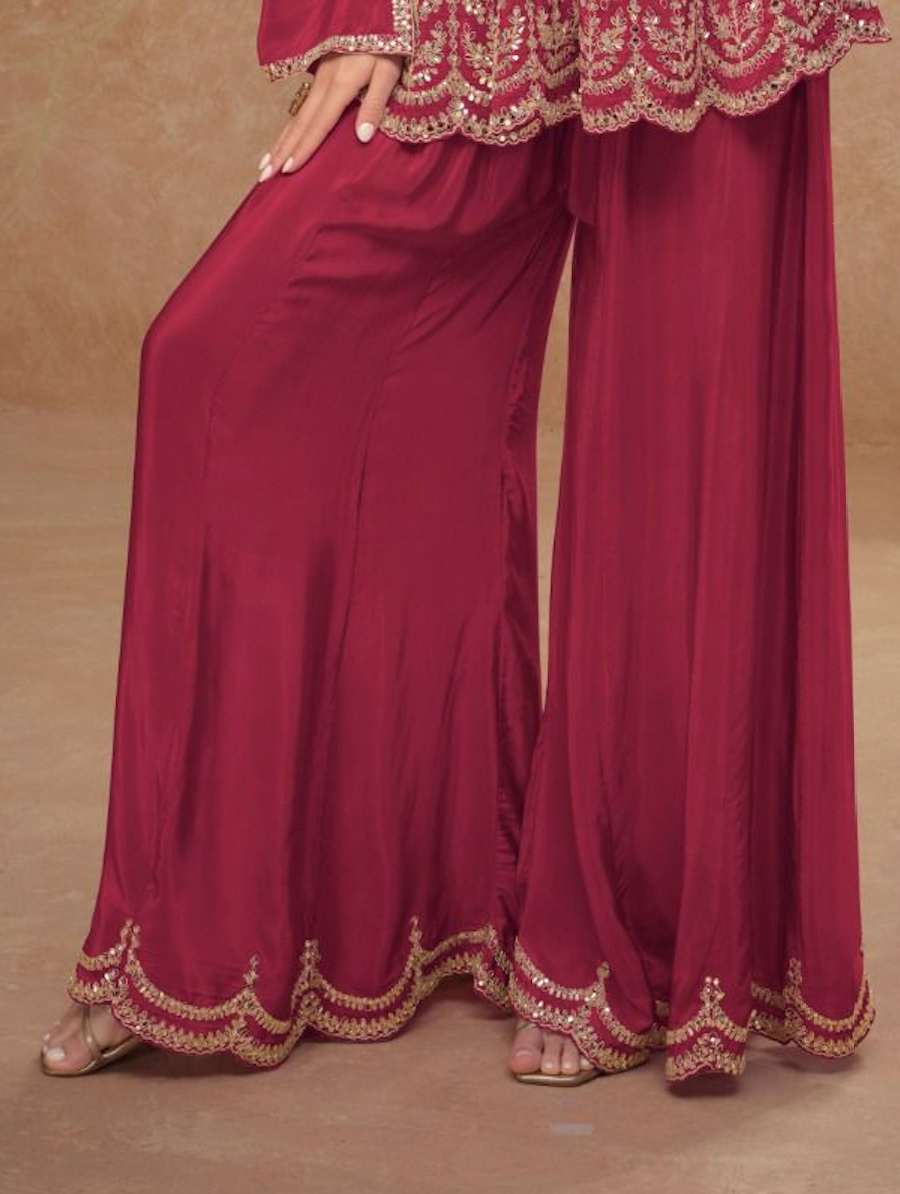 Matrut  | Bollywood Belle Red Palazzo Set