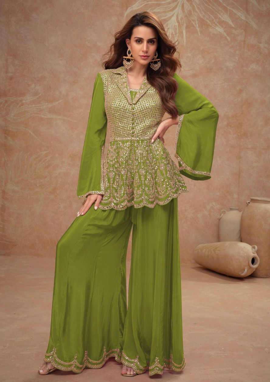 Matrut  | Bollywood Belle Green Palazzo Set