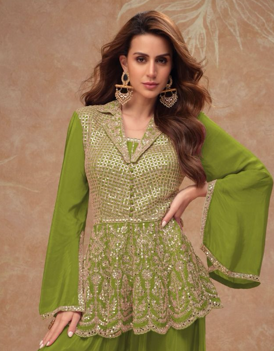 Matrut  | Bollywood Belle Green Palazzo Set