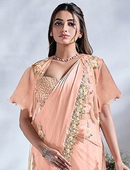 Matrut  | 1 min Saree Peach Aura