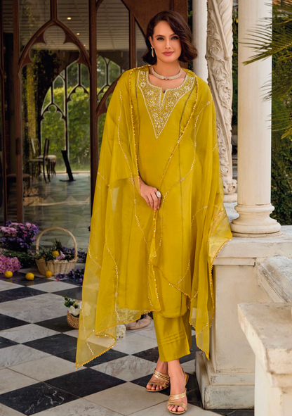 Matrut  | Charisma A-line Mustard Yellow Suit