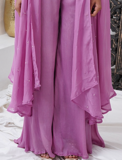 Matrut  |  Dewdrop Delight Purple Palazzo Set