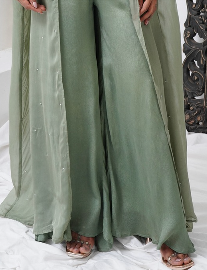 Matrut  |  Dewdrop Delight Green Palazzo Set