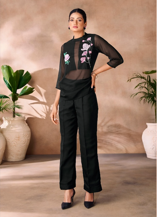 Matrut  | Grand Halo Sheer Black Co-ord Set