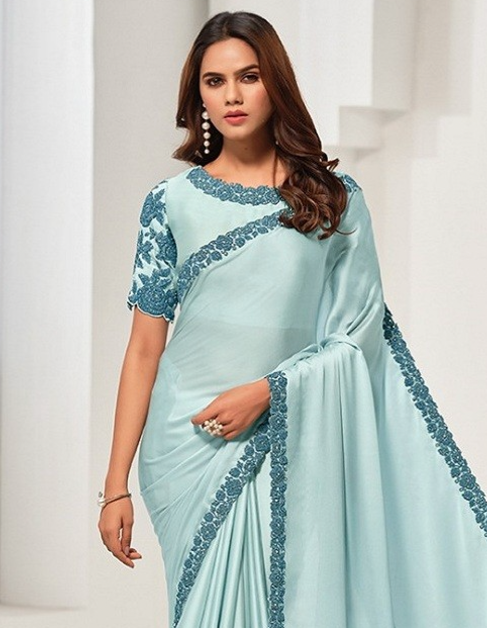 Matrut | Sonjiya Sky Blue Saree