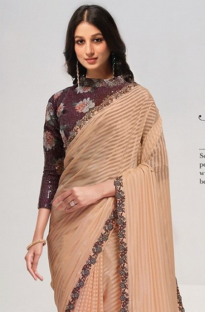 Matrut | Sonjiya Beige Saree