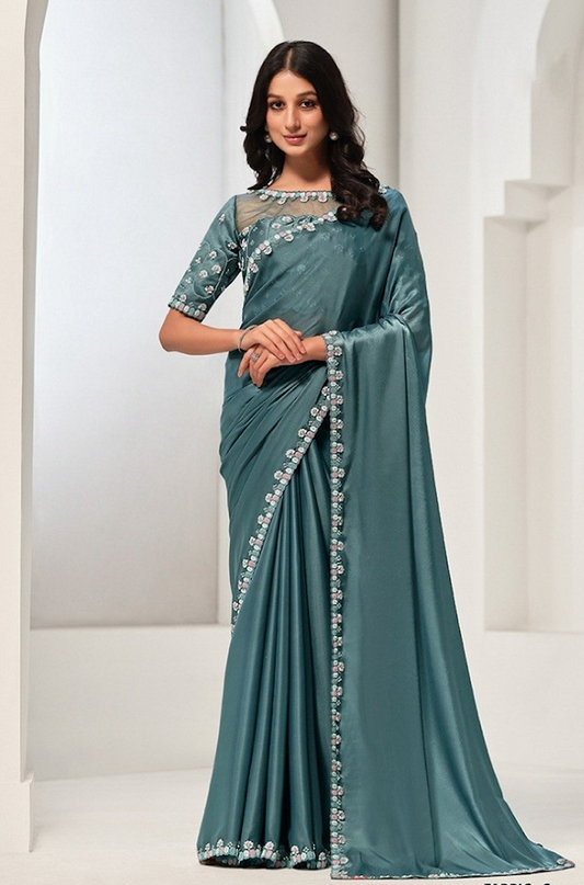 Matrut | Sonjiya Dark Grey Saree