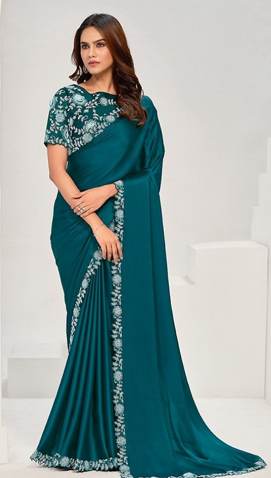 Matrut | Sonjiya Teal Blue Saree