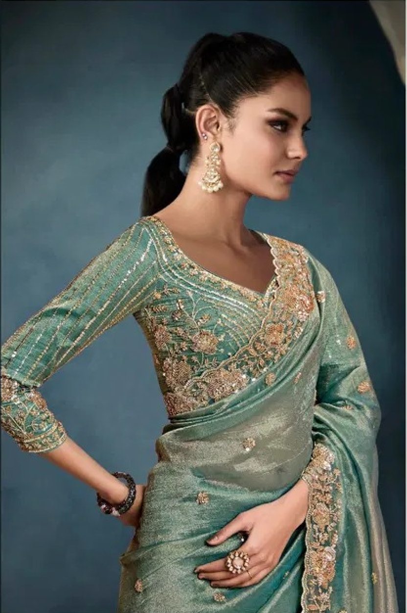 Matrut | Iconic Sea Green Saree