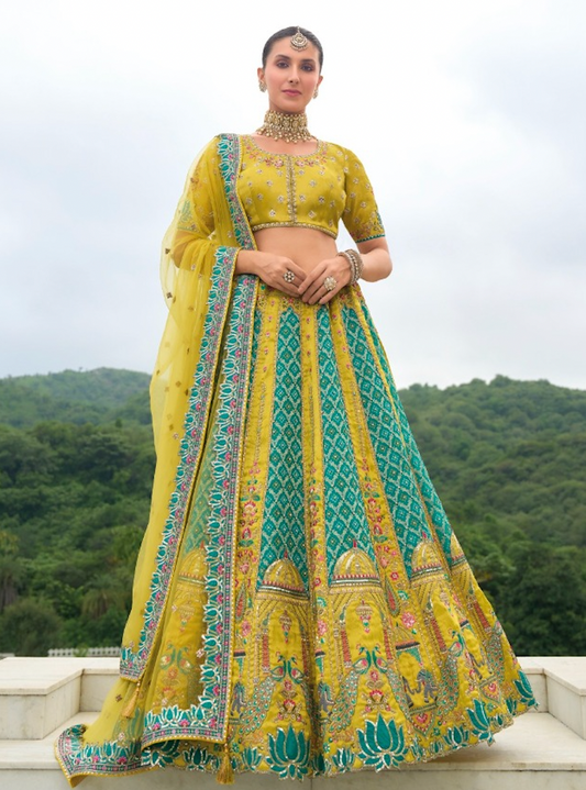 Matrut |  Ehsaas Mustard Yellow Lehenga Set