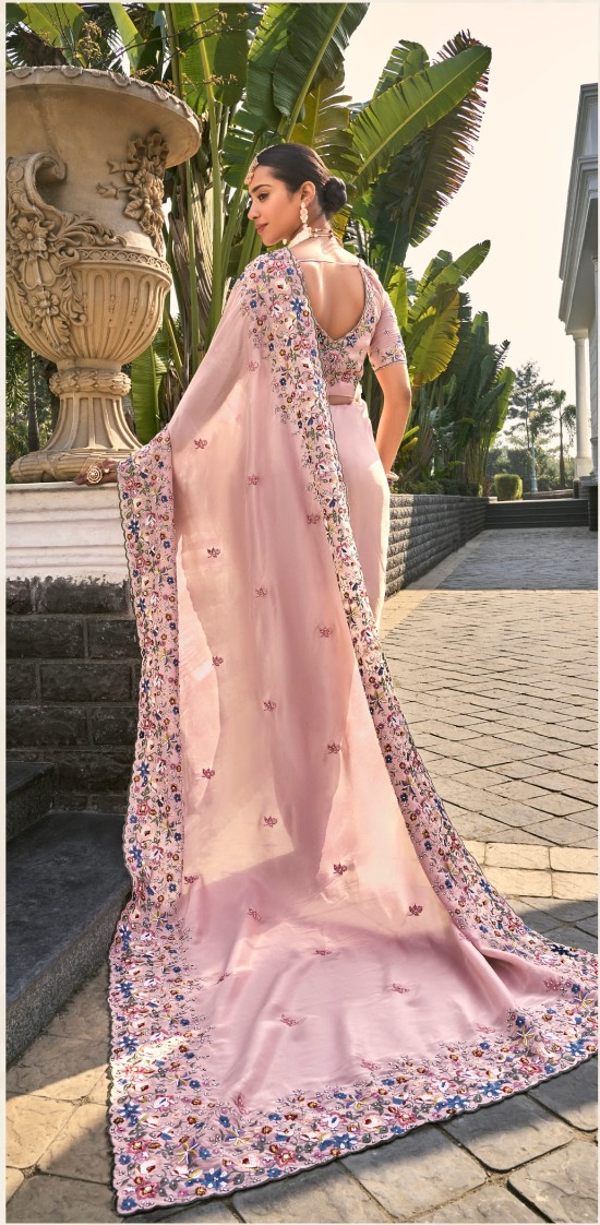 Matrut | Shahi Mijaz Light Pink Saree