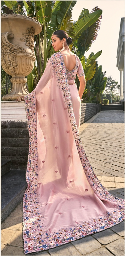 Matrut | Shahi Mijaz Light Pink Saree