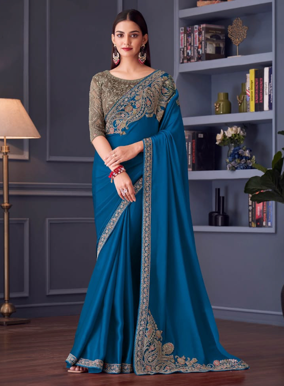 Matrut | Vintage Florence Royal Blue Saree
