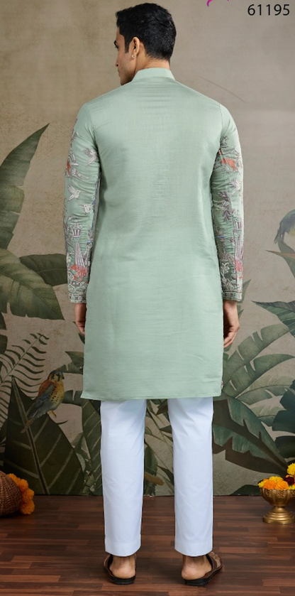 Matrut | Pixel Threads Green Kurta Set