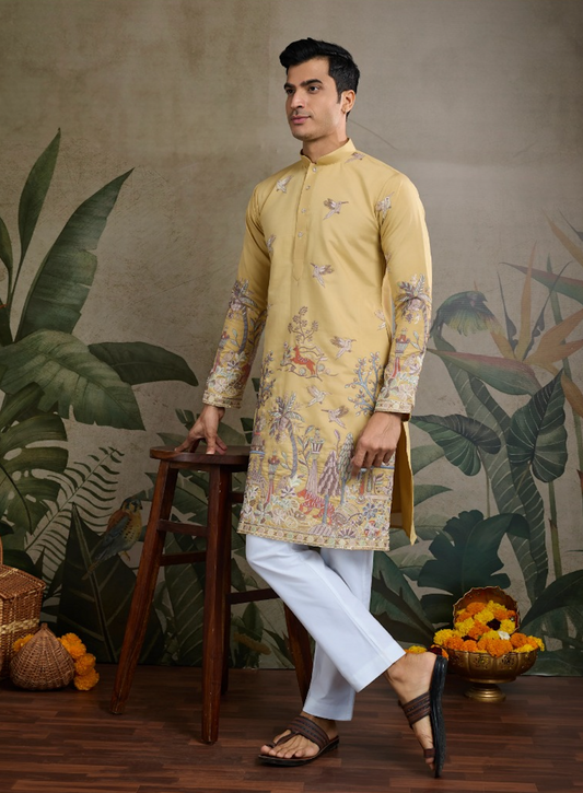 Matrut | Pixel Threads Yellow Kurta Set