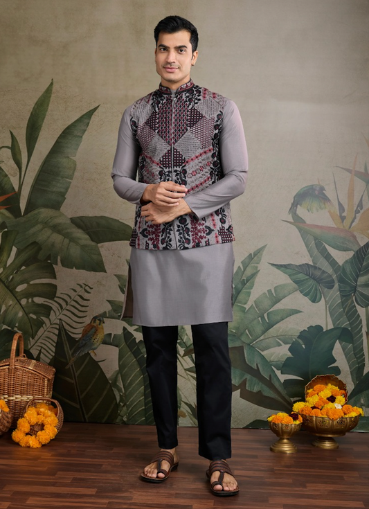 Matrut | Rajwada Grey Kurta Set