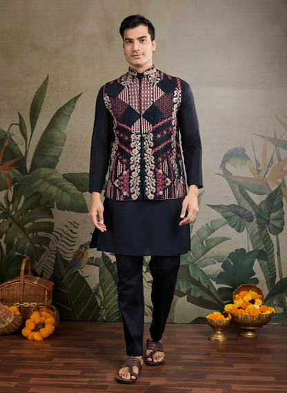 Matrut | Rajwadi Black Kurta Set