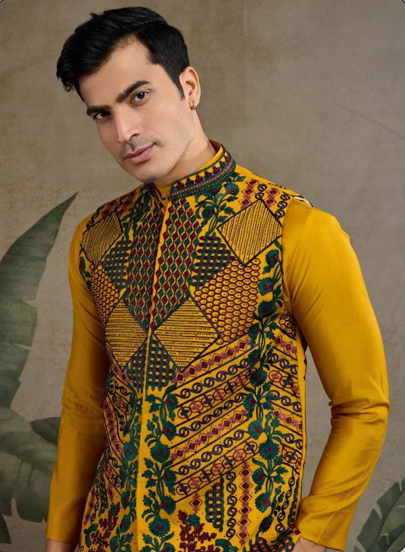 Matrut | Rajwadi Mustard Yellow Kurta Set