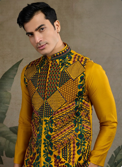 Matrut | Rajwadi Mustard Yellow Kurta Set