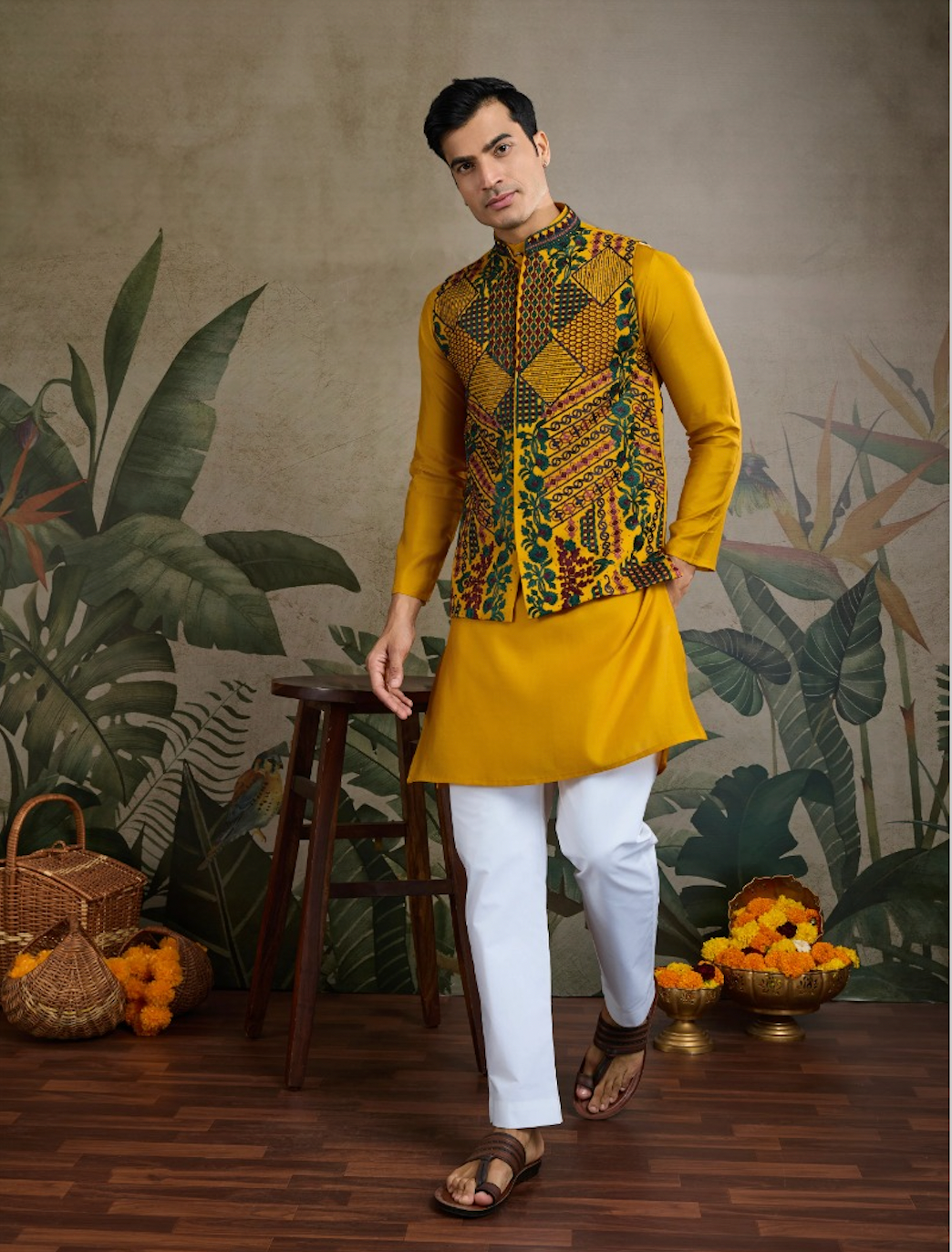Matrut | Rajwadi Mustard Yellow Kurta Set