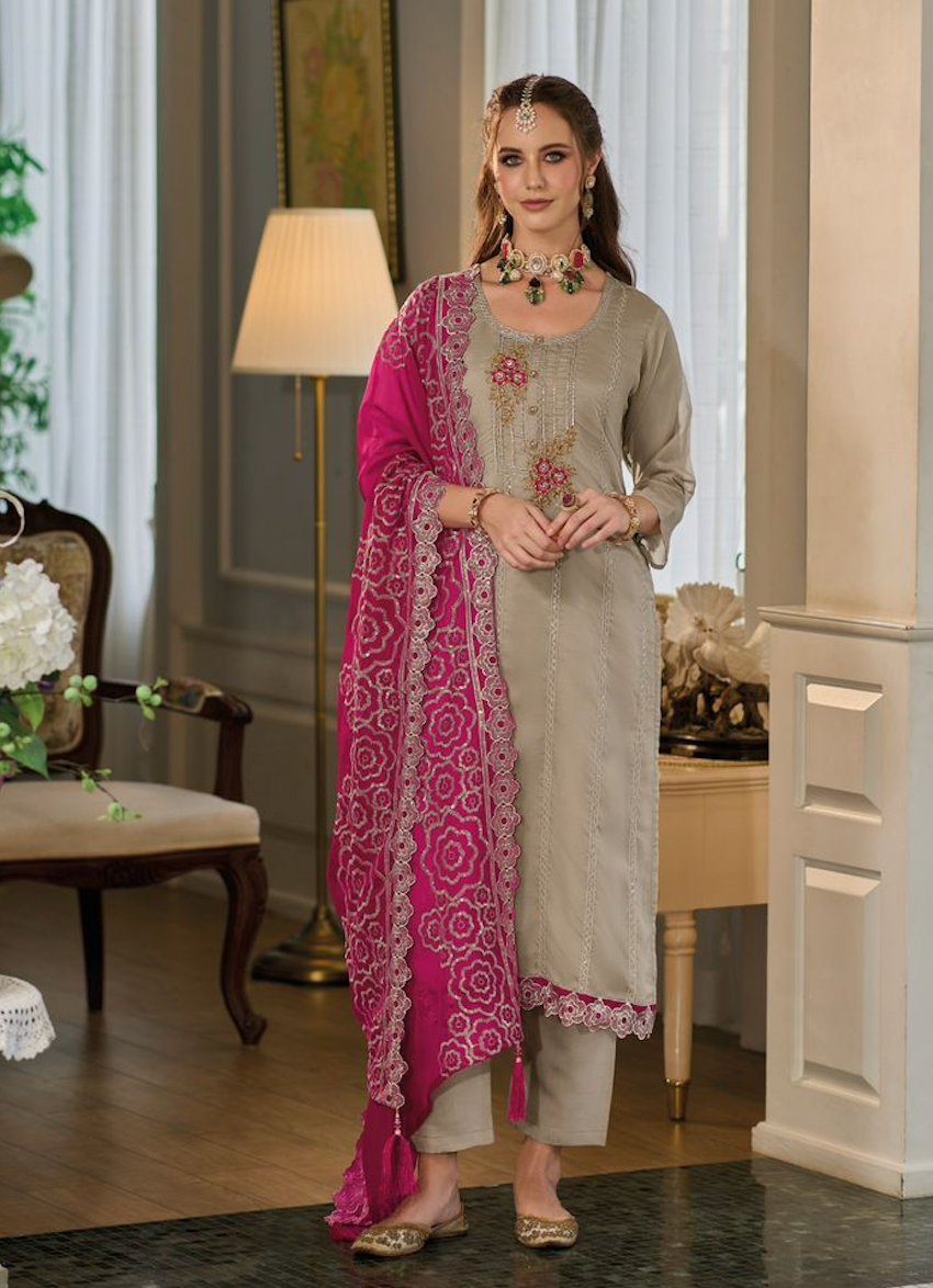 Matrut | Kahira Pink Straight Suit