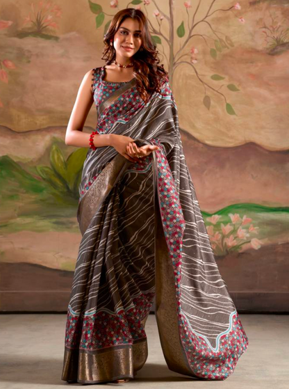 Matrut | Hazel Hues Grey Saree