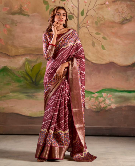 Matrut | Hazel Hues Maroon Saree