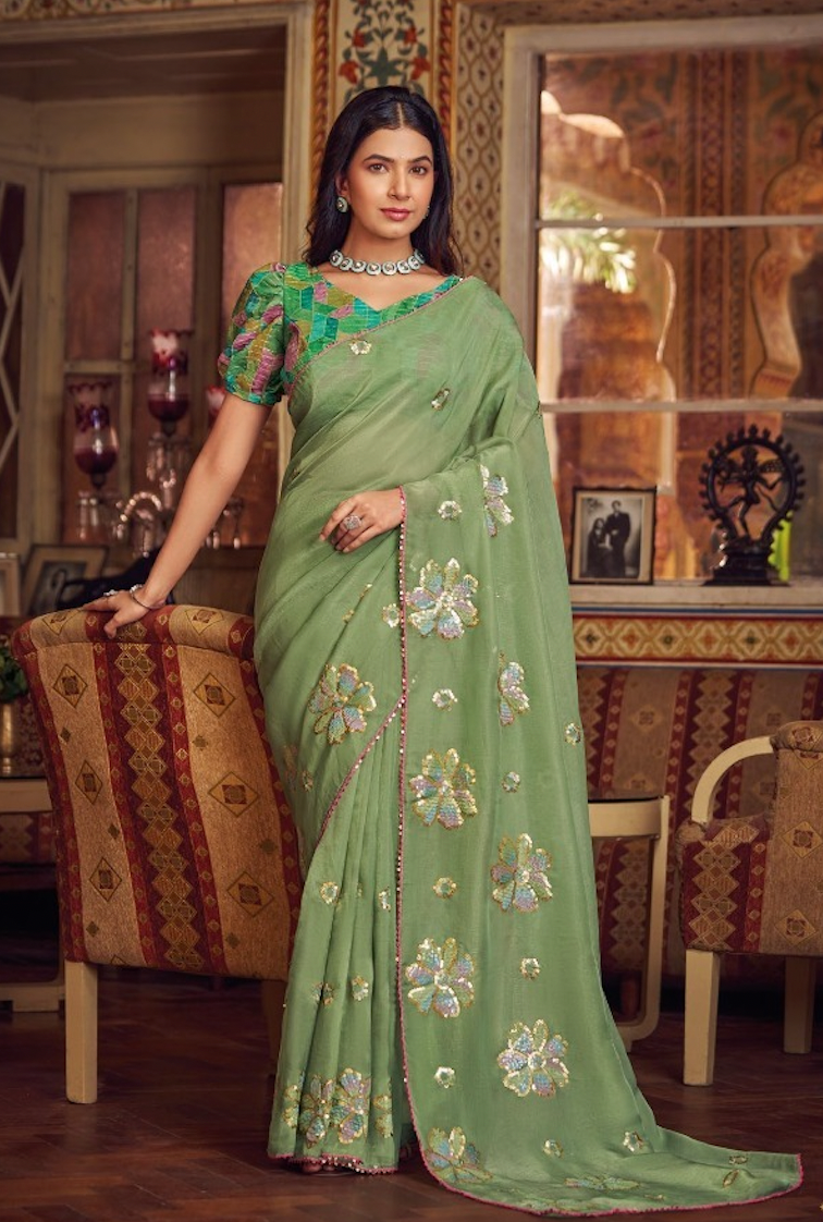 Matrut | Lalala Pista Green Saree