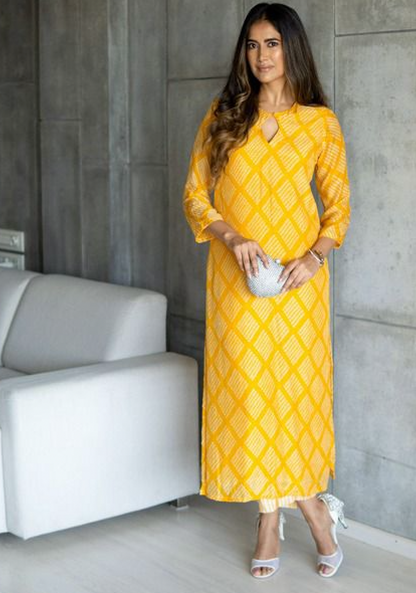 Matrut  | Daisy Print Yellow Straight Suit