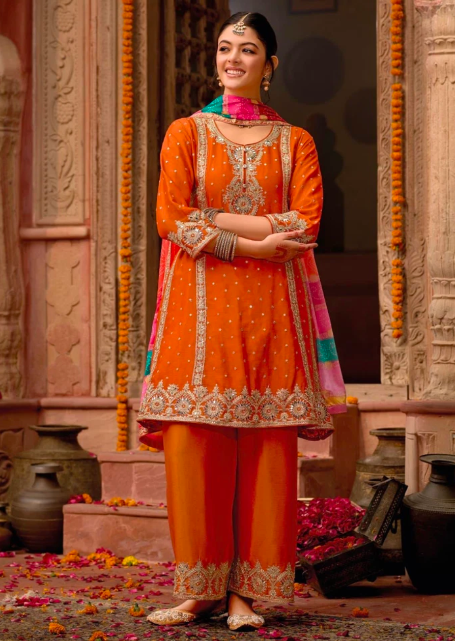 Matrut  | Gajari Orange Straight Suit