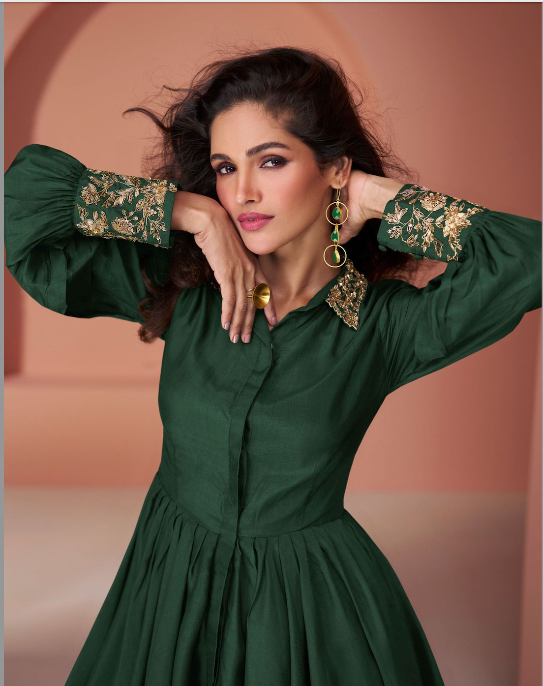 Matrut  | Pearl Halo Dark Green Co-ord Set