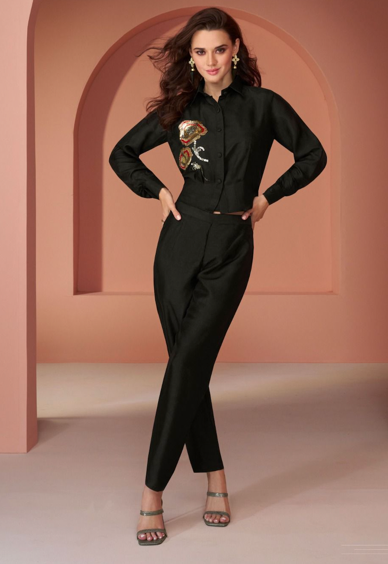 Matrut  | Pearl Halo Black Co-ord Set
