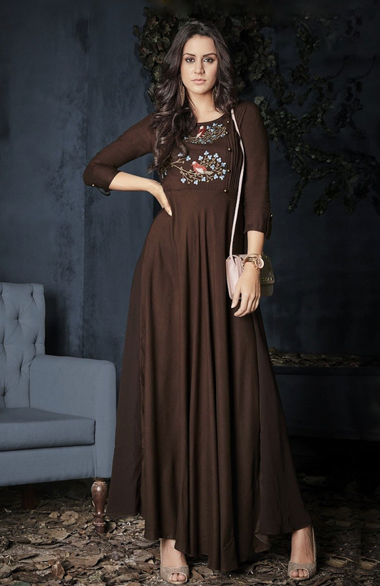 Matrut | Finesse Flare Coffee Brown Gown