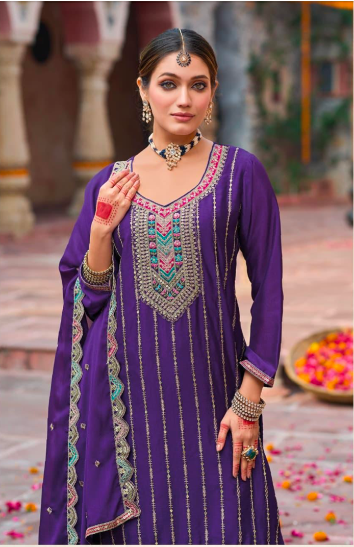 Matrut  | Sehnaaz Purple Sharara Suit
