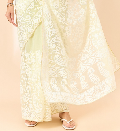 Matrut | Taru Light Yellow Saree