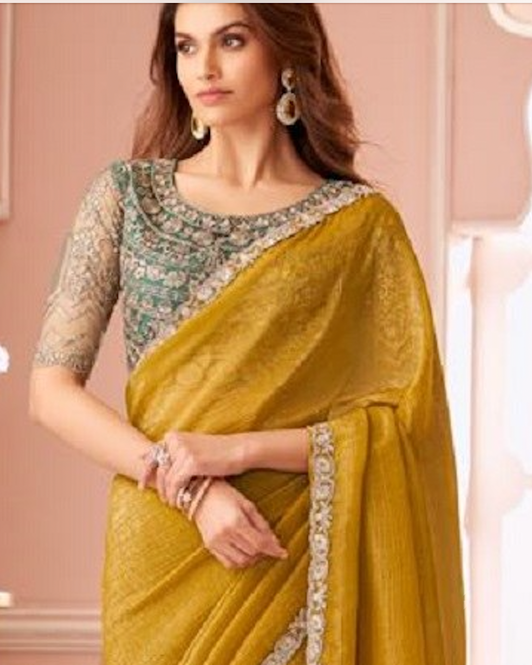 Matrut | Rouge Radiance Mustard Saree