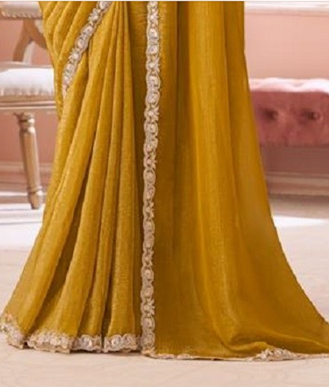 Matrut | Rouge Radiance Mustard Saree