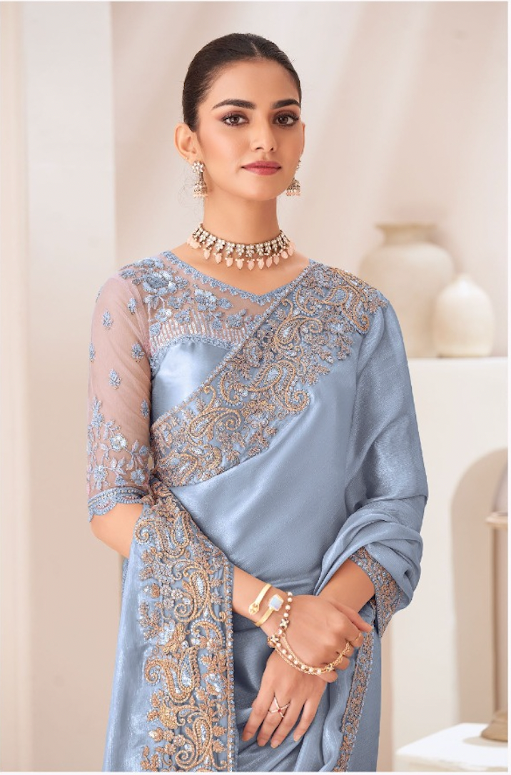 Matrut | Emar Radiance Blue Saree