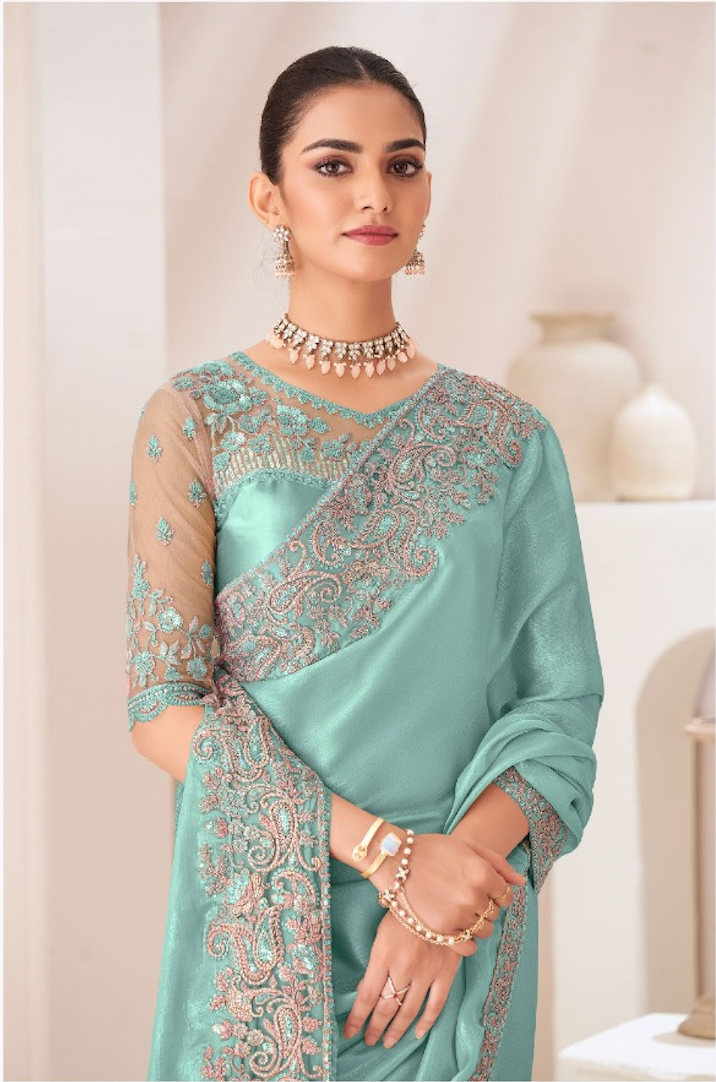 Matrut | Emar Radiance Sea Blue Saree