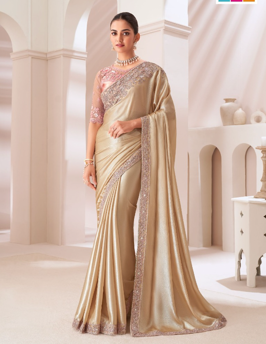 Matrut | Emar Radiance Soft Gold Saree