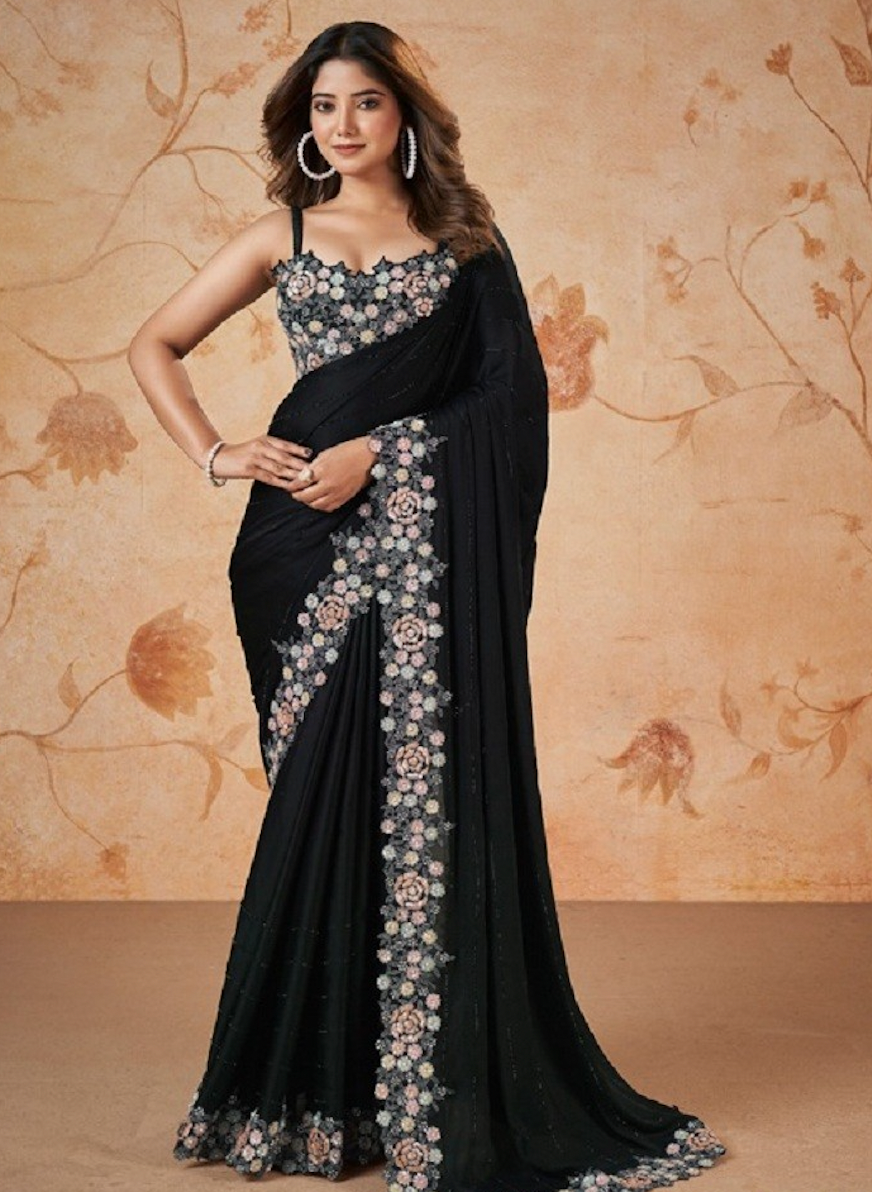Matrut | Dolce Dip Black Saree