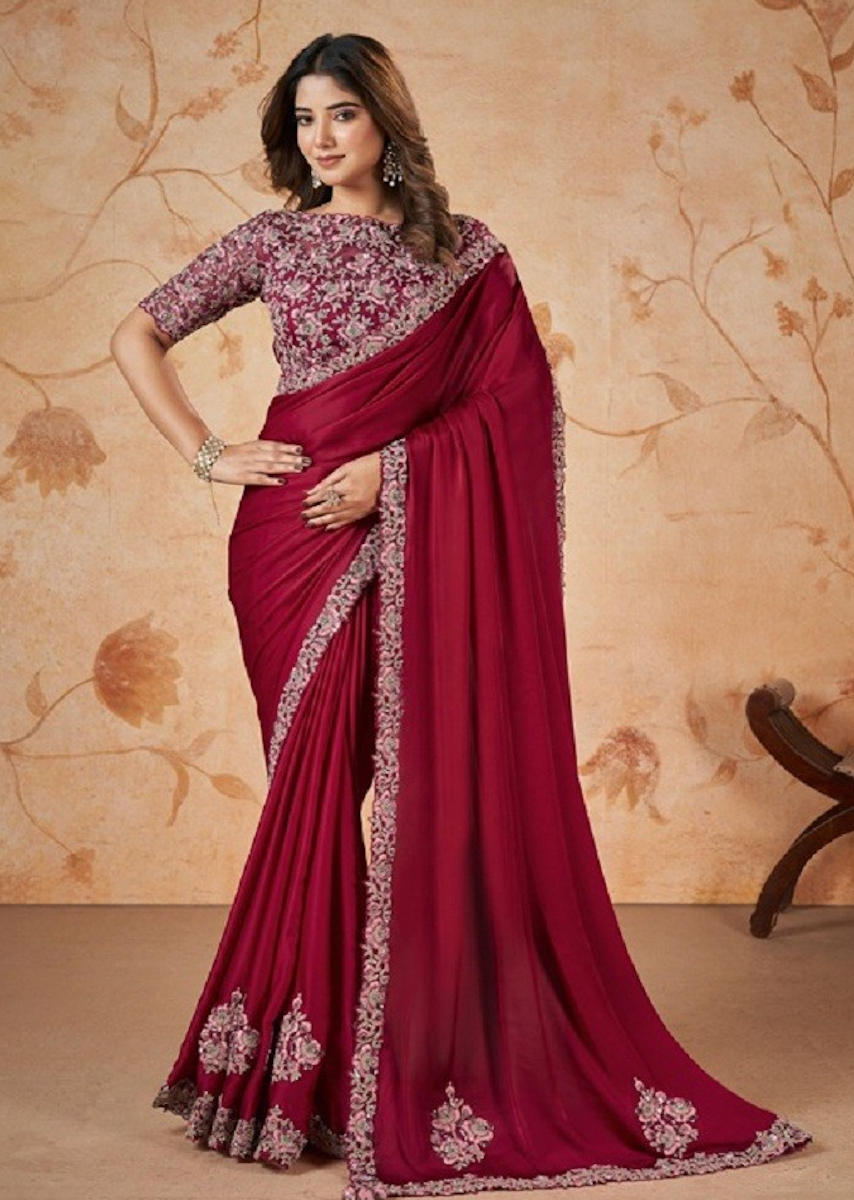 Matrut | Dolce Dip Red Saree